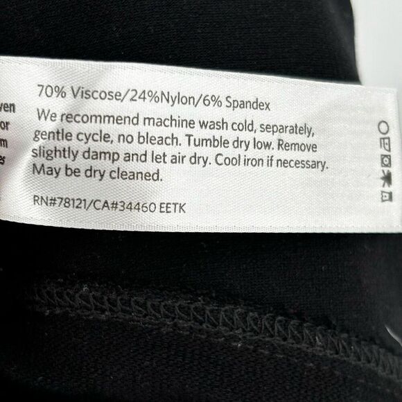 Eileen Fisher Pull-On Straight Leg Ankle Pants Black Small - Picture 6 of 6
